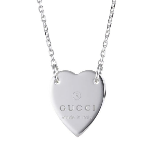 Gucci Trademark Heart Silver Necklace