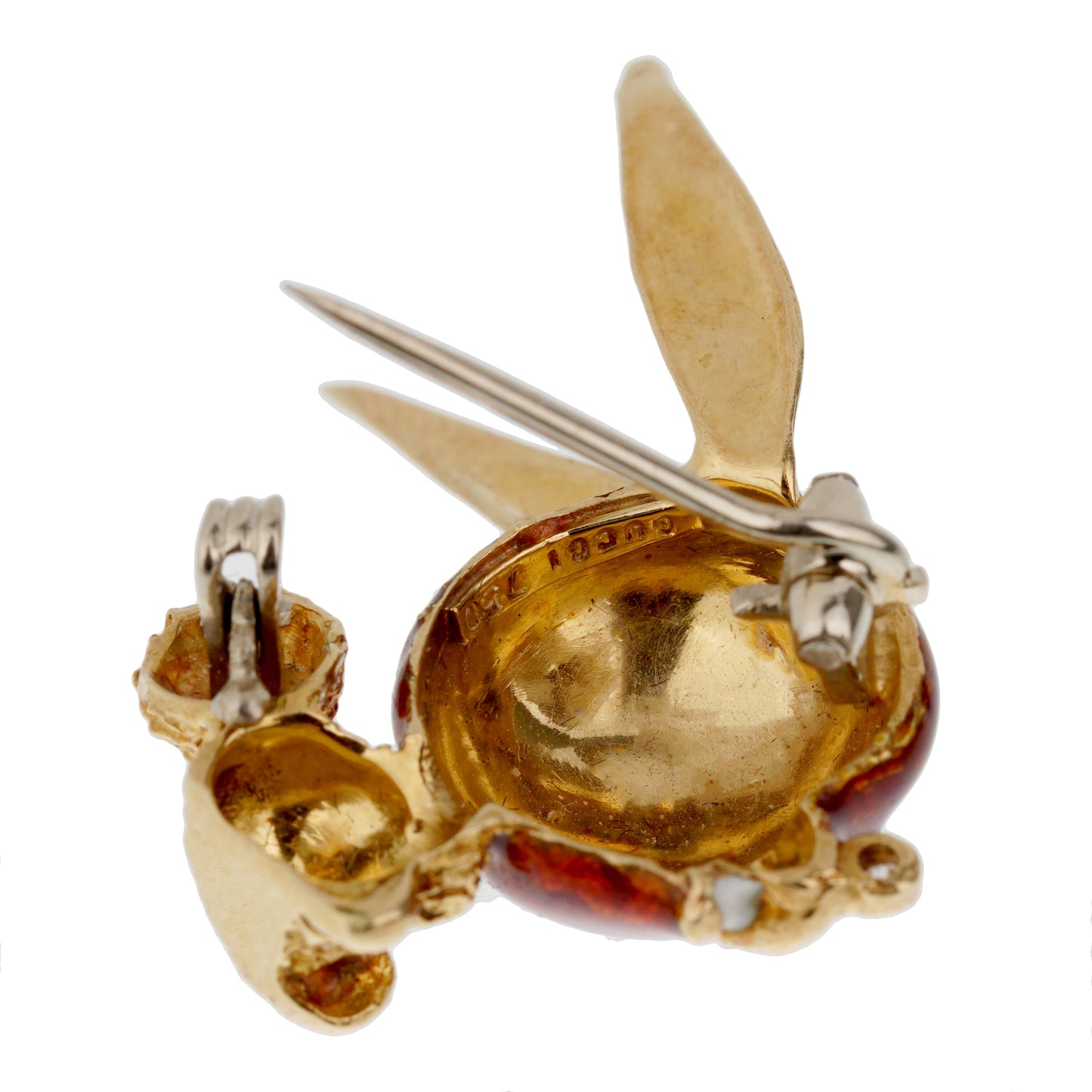 Gucci Vintage 1970s' Whimsical Bunny 18k Yellow Gold Brooch