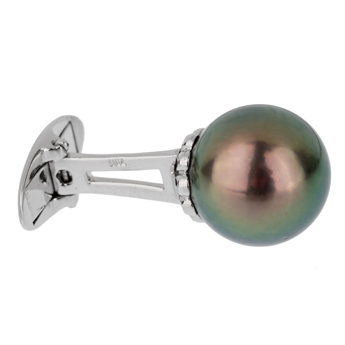 Harry Winston Pearl Diamond Platinum Cufflinks