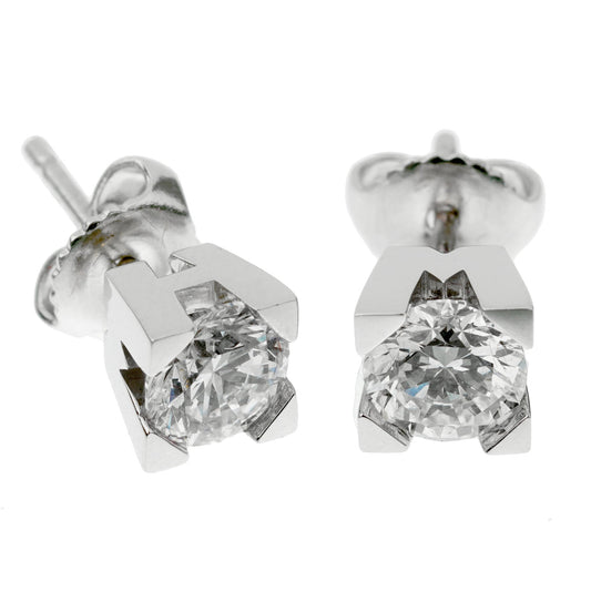 Harry Winston Platinum Diamond Stud Earrings 1.41ct