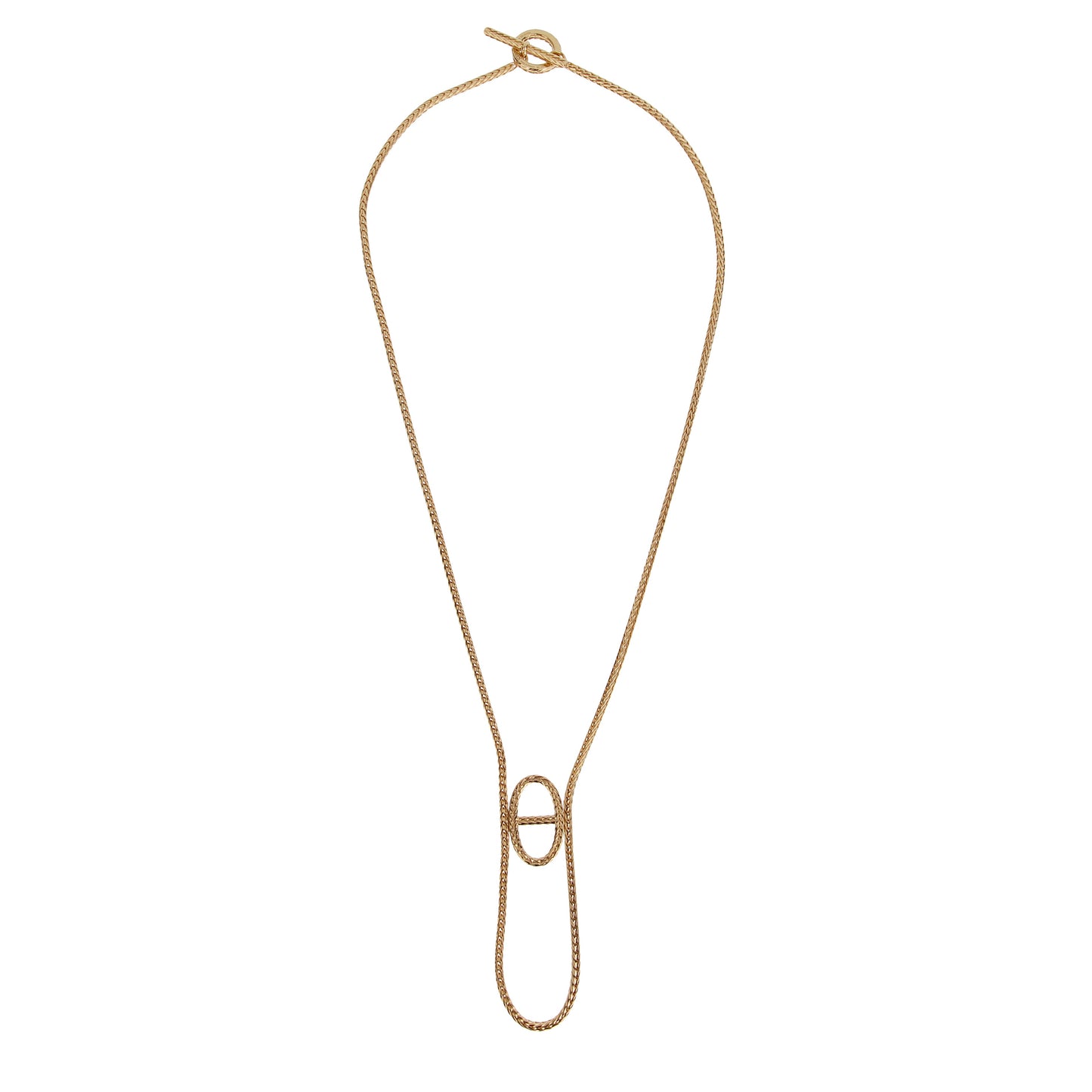 Hermes Chaine d'ancre Danae Pendant 18k Yellow Gold Necklace