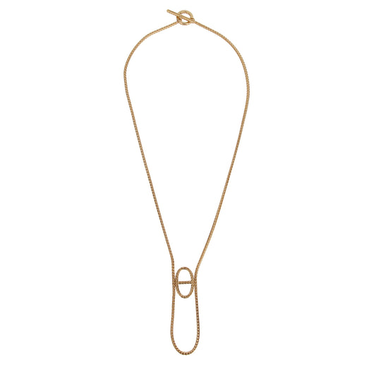 Hermes Chaine d'ancre Danae Pendant 18k Yellow Gold Necklace