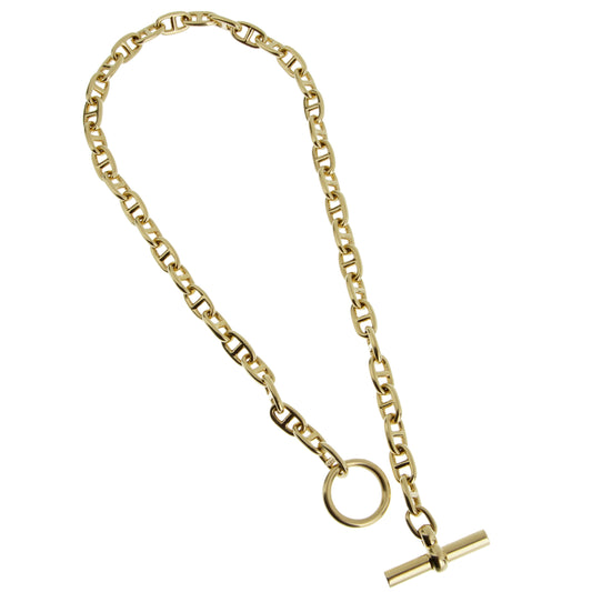 Hermes Chaine d'Ancre 1960s 18k Yellow Gold Toggle Necklace