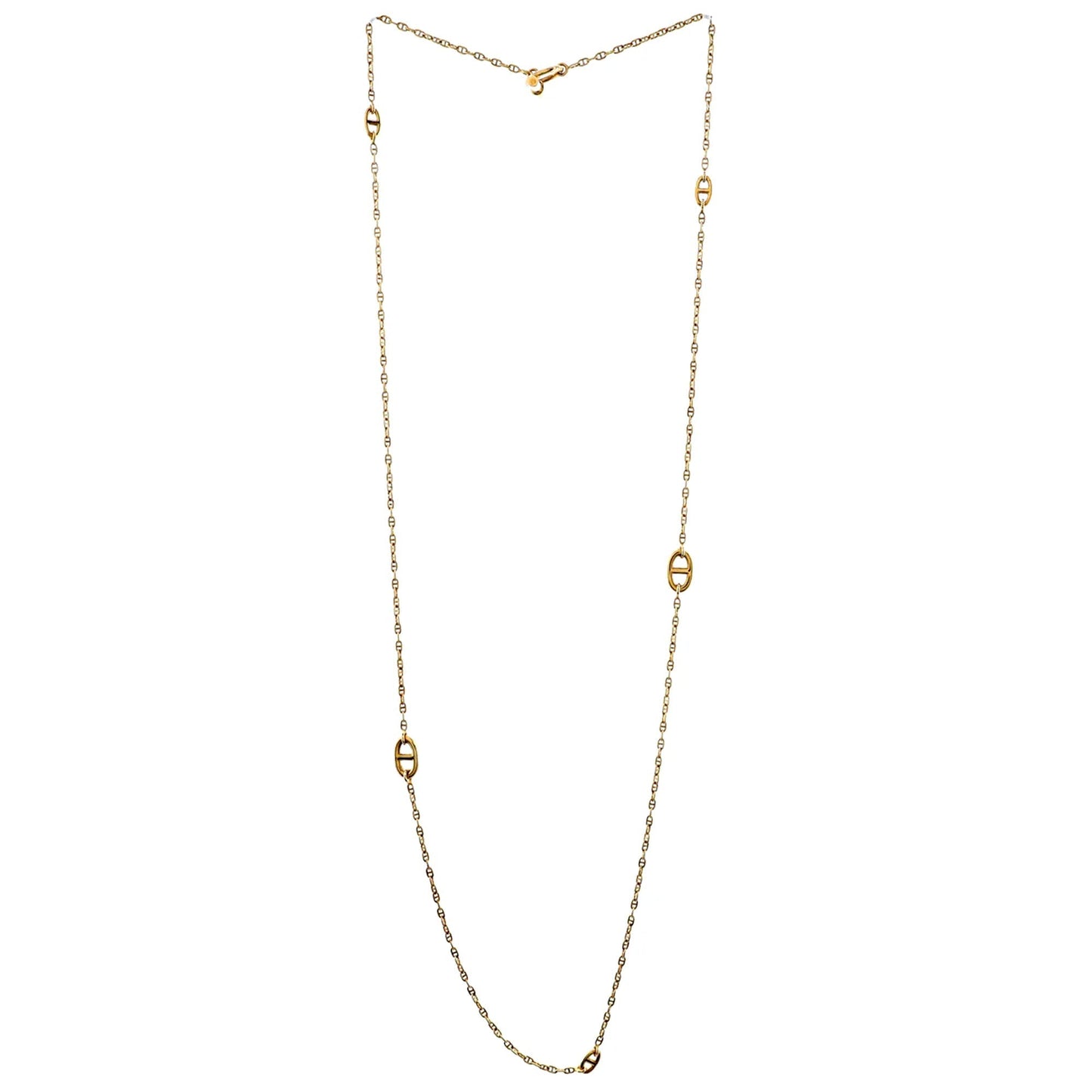 Hermes Chaine d'Ancre 18k Yellow Gold Sautoir Necklace