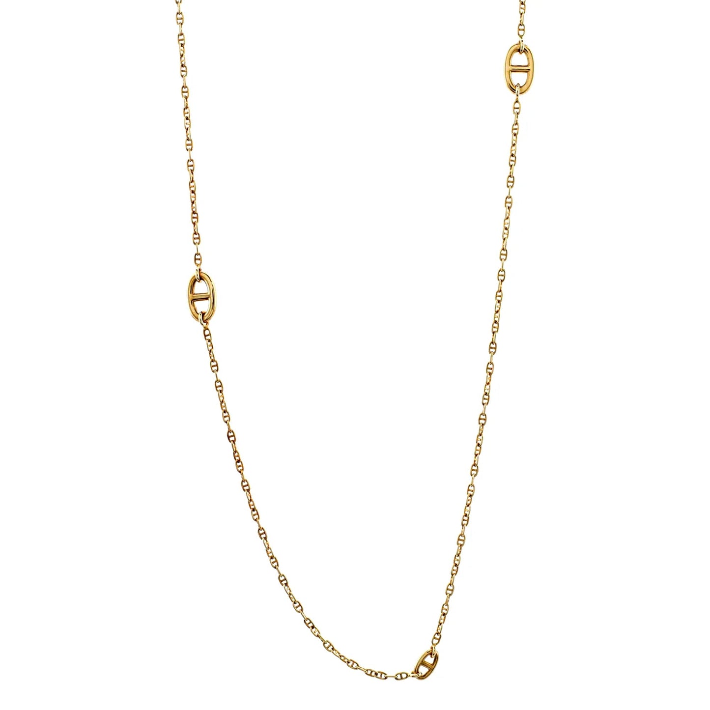 Hermes Chaine d'Ancre 18k Yellow Gold Sautoir Necklace
