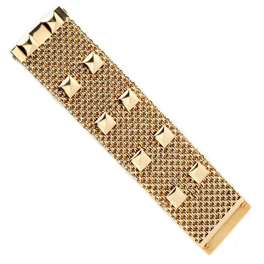 Hermes Collier De Chein Mesh Gold Bracelet