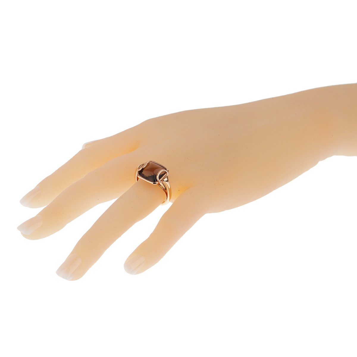 Hermes Deux Anneaux Smoky Quartz Rose Gold Ring