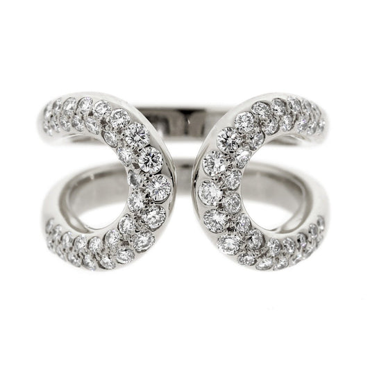 Hermes Diamond H White Gold Cocktail Ring
