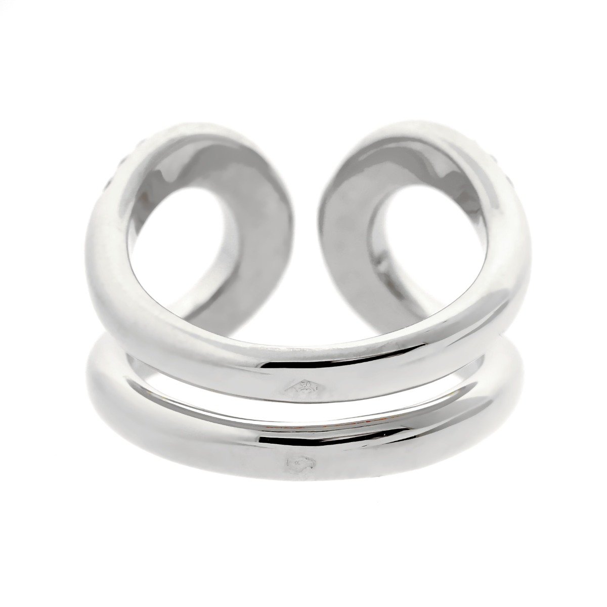 Hermes Diamond H White Gold Cocktail Ring