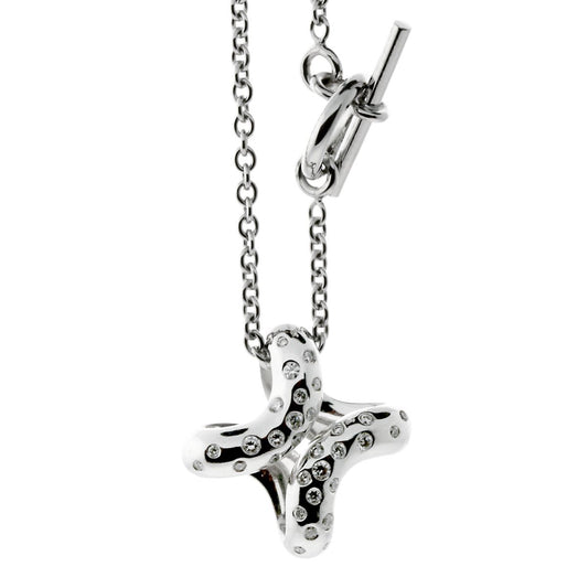 Hermes Diamond H White Gold Necklace