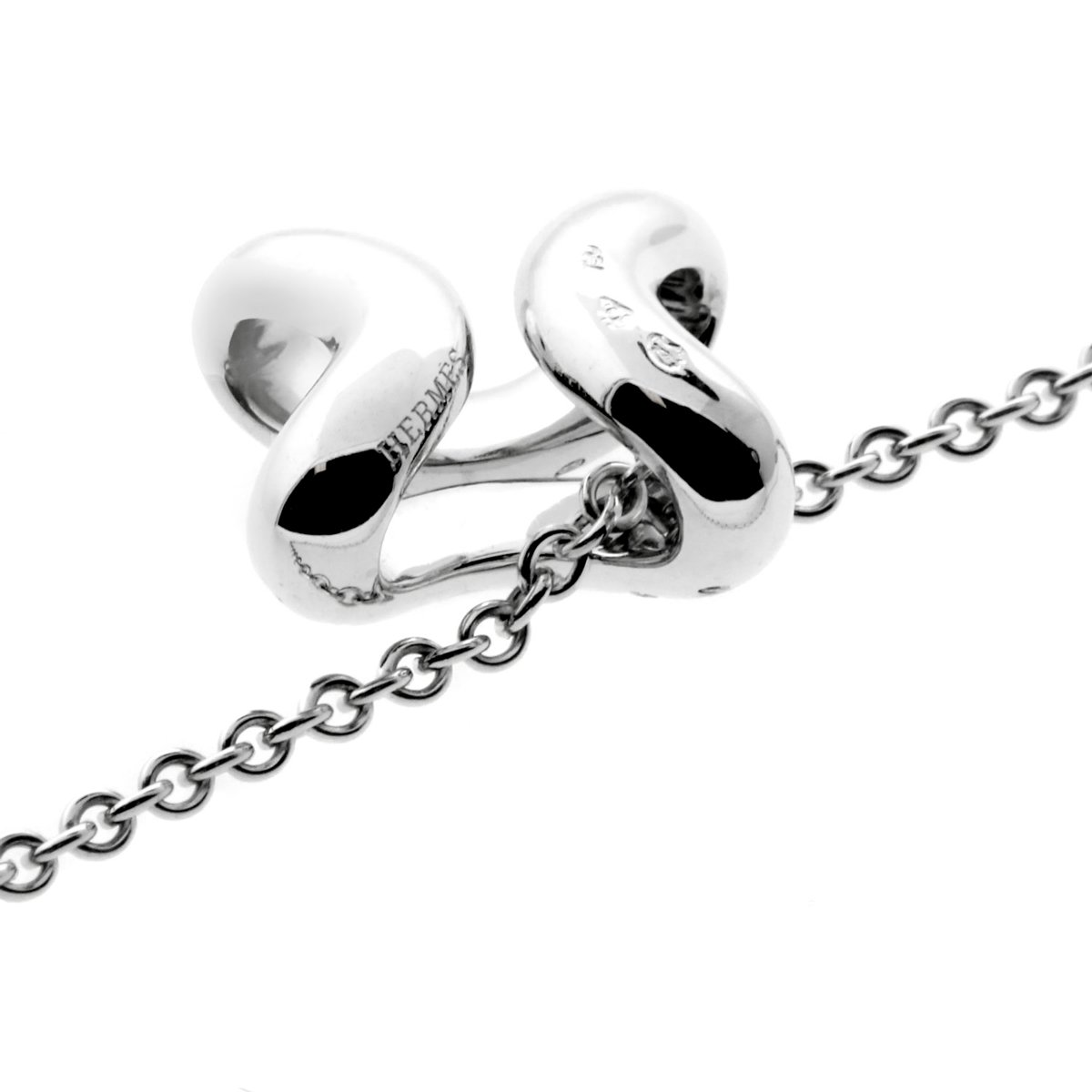 Hermes Diamond H White Gold Necklace