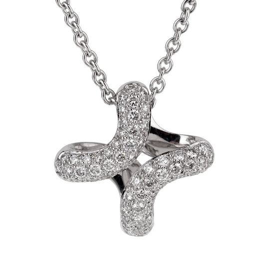 Hermes Diamond H White Gold Pendant Necklace