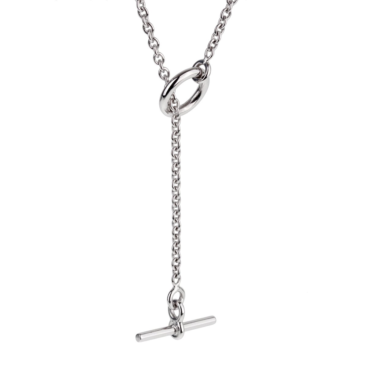 Hermes Diamond H White Gold Pendant Necklace