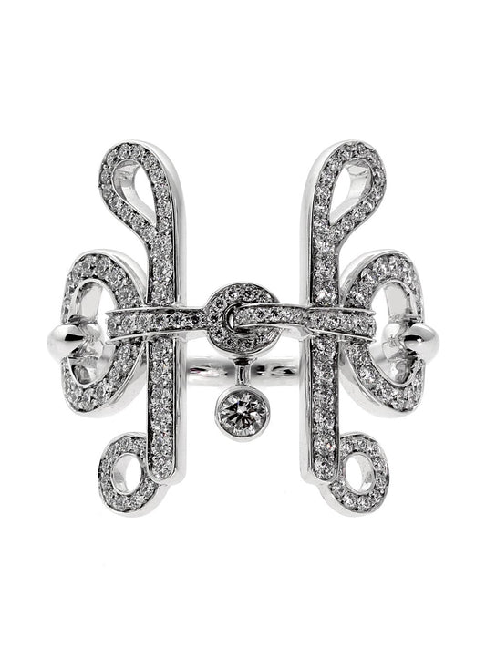 Hermes Diamond H White Gold Ring
