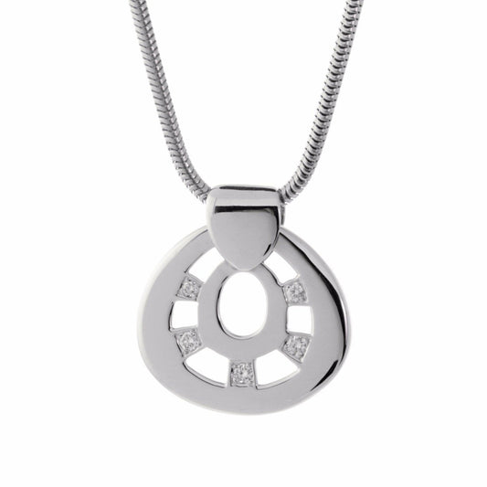 Hermes Diamond Pendant White Gold Necklace
