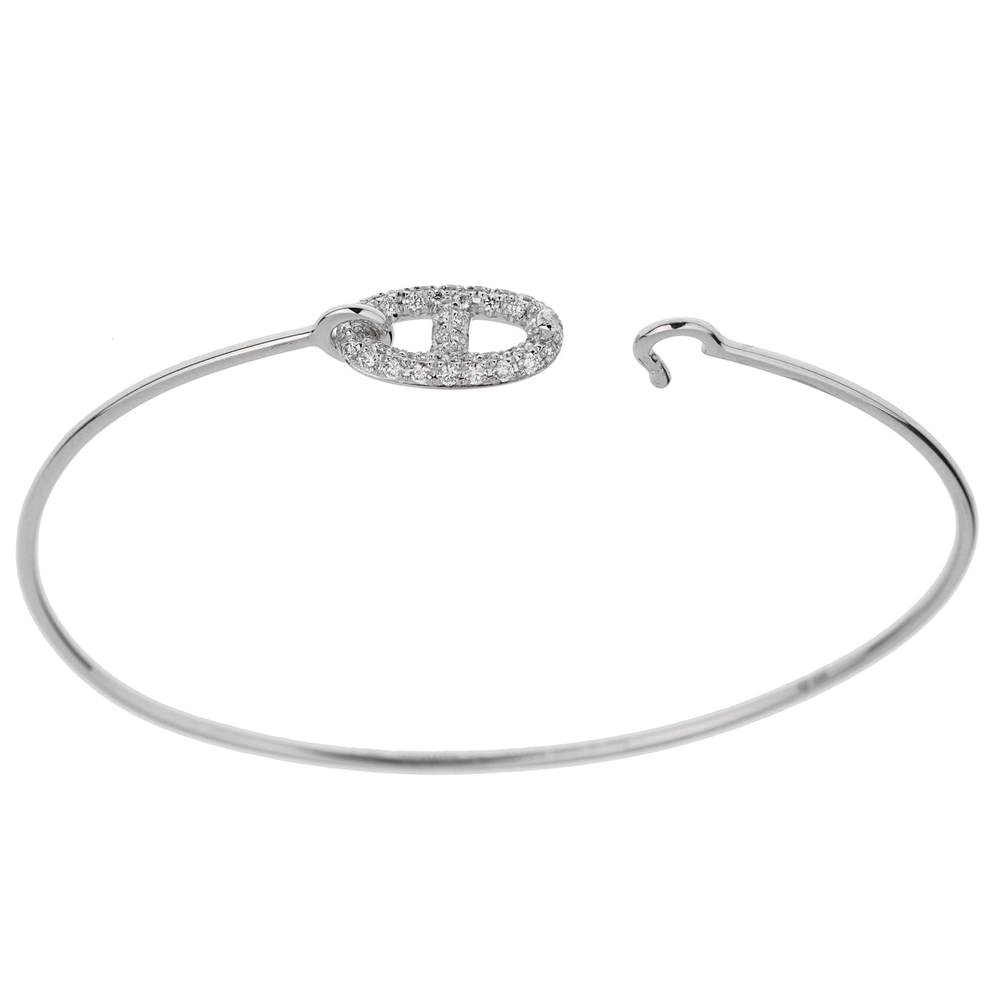 Hermes Farandole White Gold Diamond Bangle Bracelet
