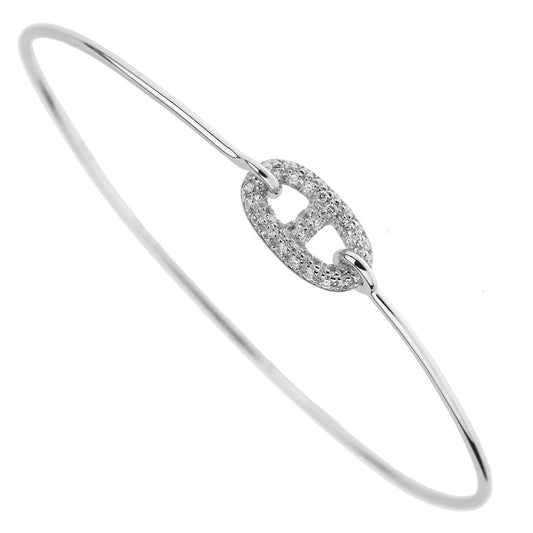 Hermes Farandole White Gold Diamond Large Bangle Bracelet