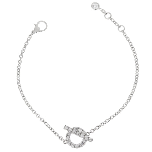 Hermes Finesse Diamond White Gold Chain Bracelet