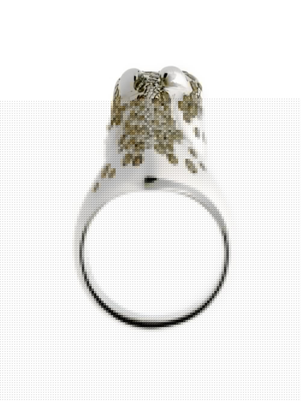 Hermes Galop Horse Diamond Silver Ring