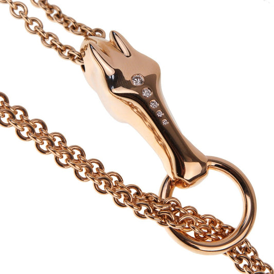 Hermes Galop 18k Rose Gold Diamond Necklace