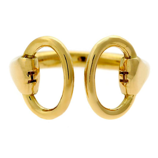 Hermes Gold Stirrup Ring