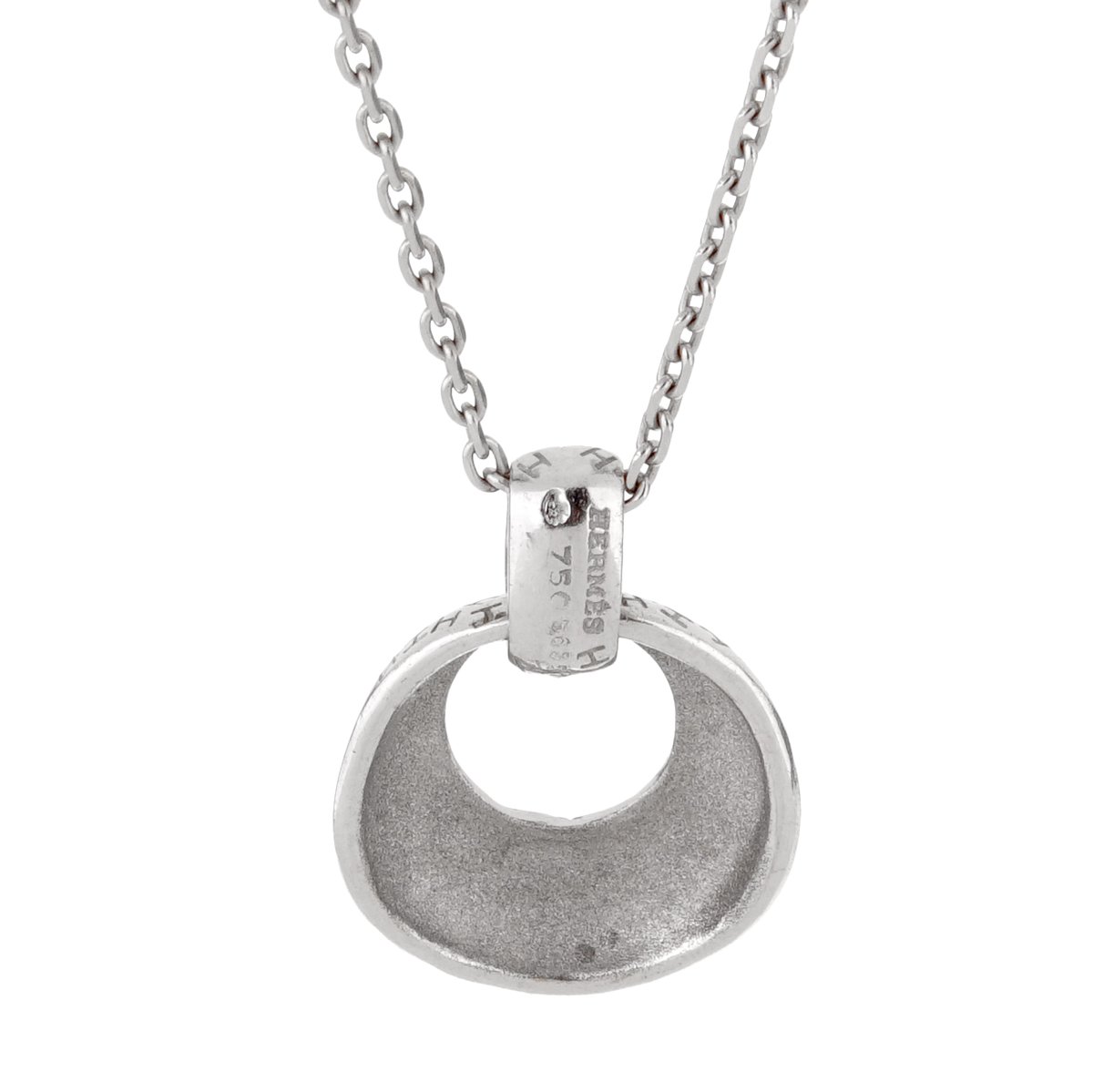 Hermes Graffiti White Gold Pendant Necklace