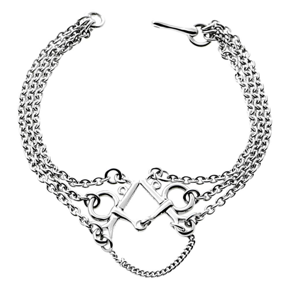 Hermes Mors De Bride White Gold Chain Link Bracelet