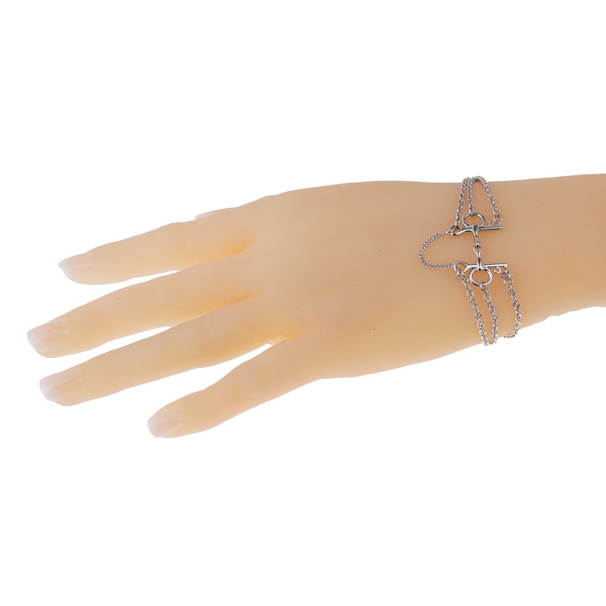 Hermes Mors De Bride White Gold Chain Link Bracelet