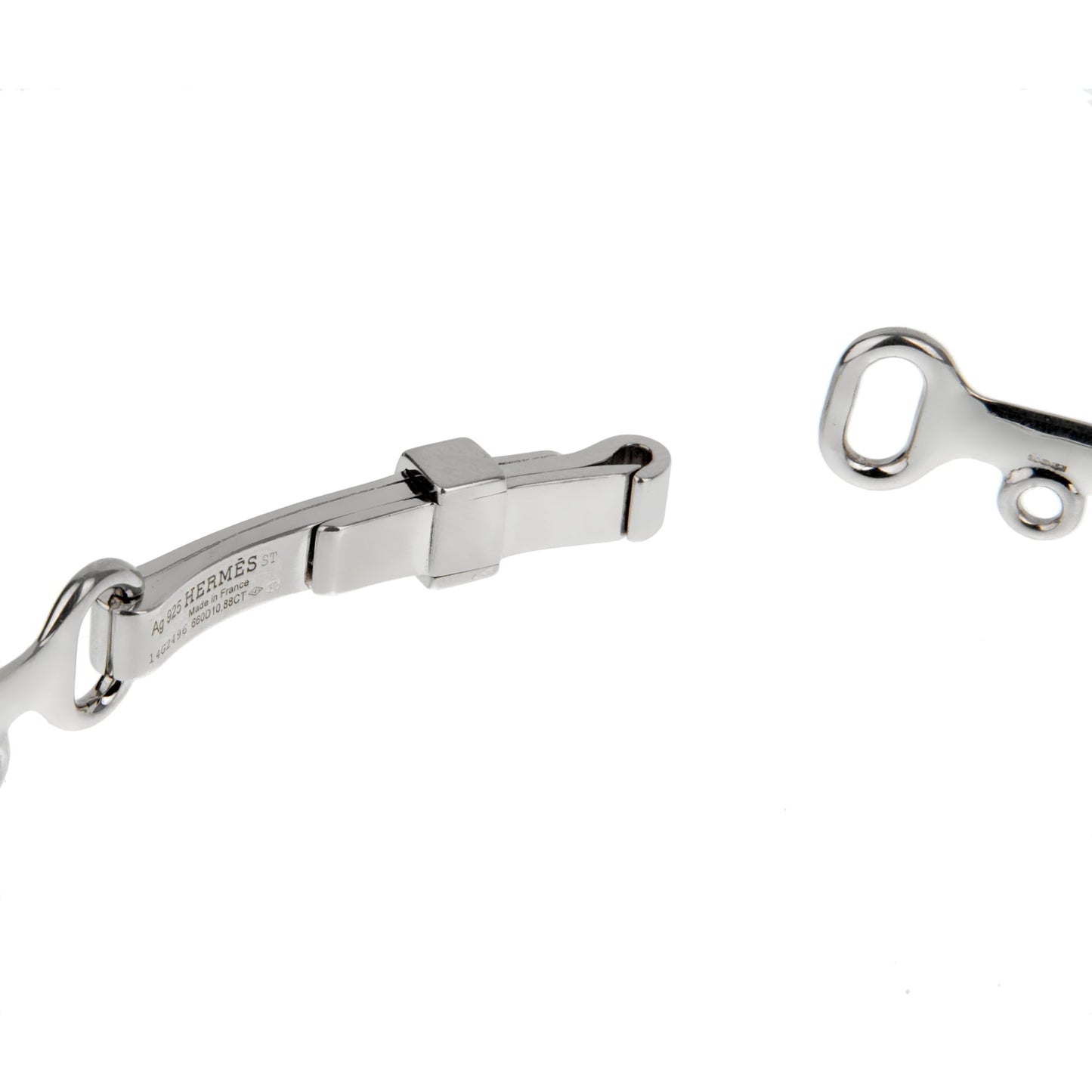 Hermes Long Chain Diamond 10.88ct Silver Choker Necklace