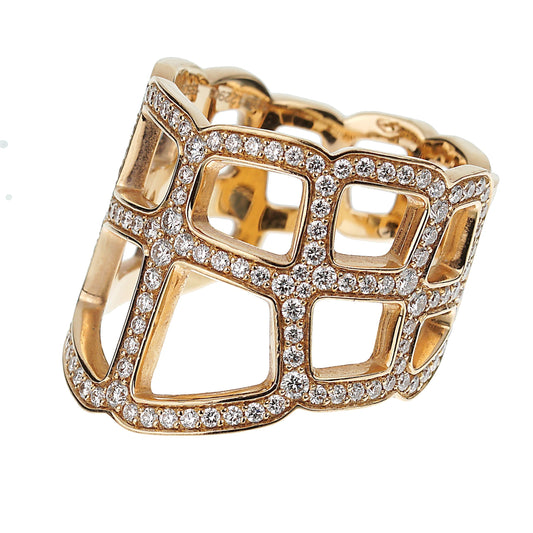 Hermes Niloticus Ombre Diamond 18k Rose Gold Cocktail Ring