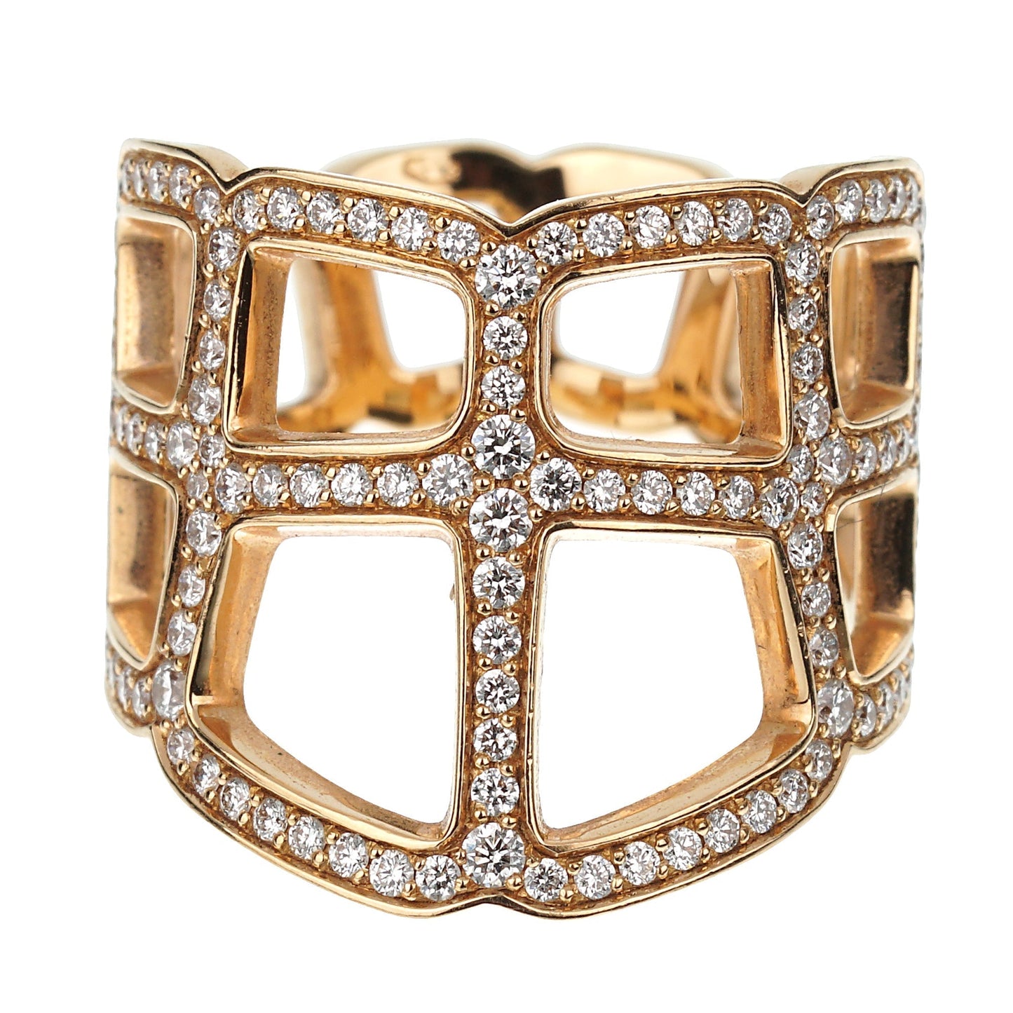 Hermes Niloticus Ombre Diamond 18k Rose Gold Cocktail Ring