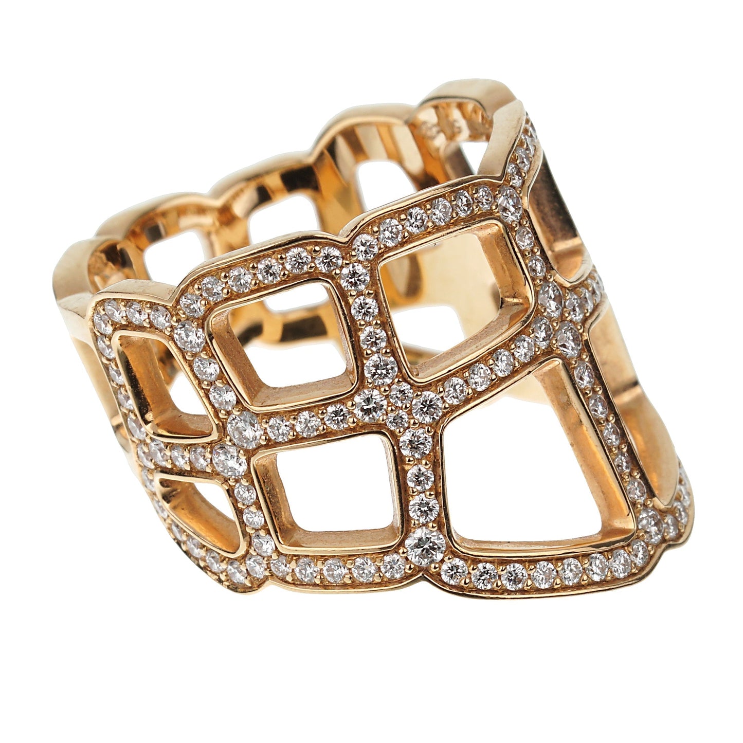 Hermes Niloticus Ombre Diamond 18k Rose Gold Cocktail Ring