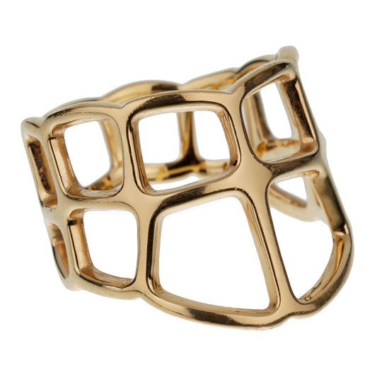 Hermes Niloticus Ombre Rose Gold Cocktail Ring Sz 5 1/2