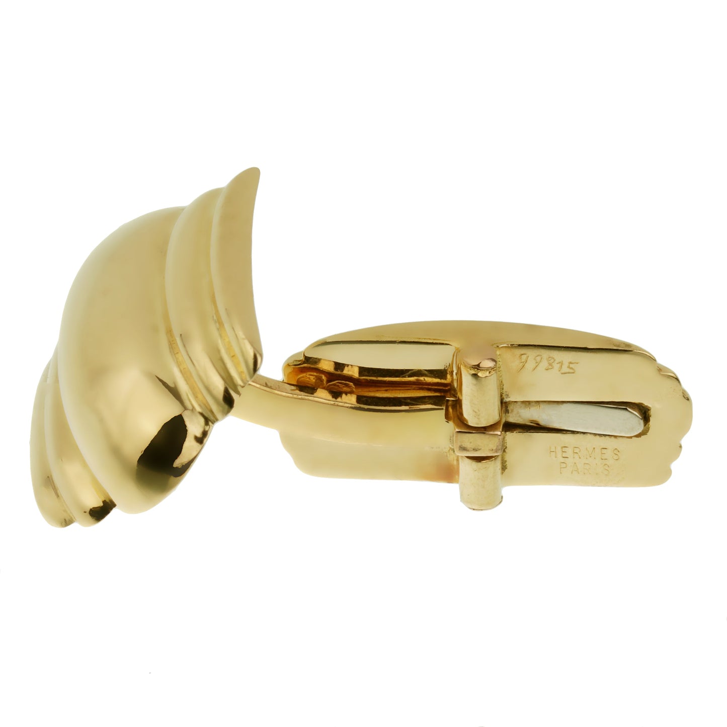 Hermes Paris Vintage Yellow Gold Cufflinks