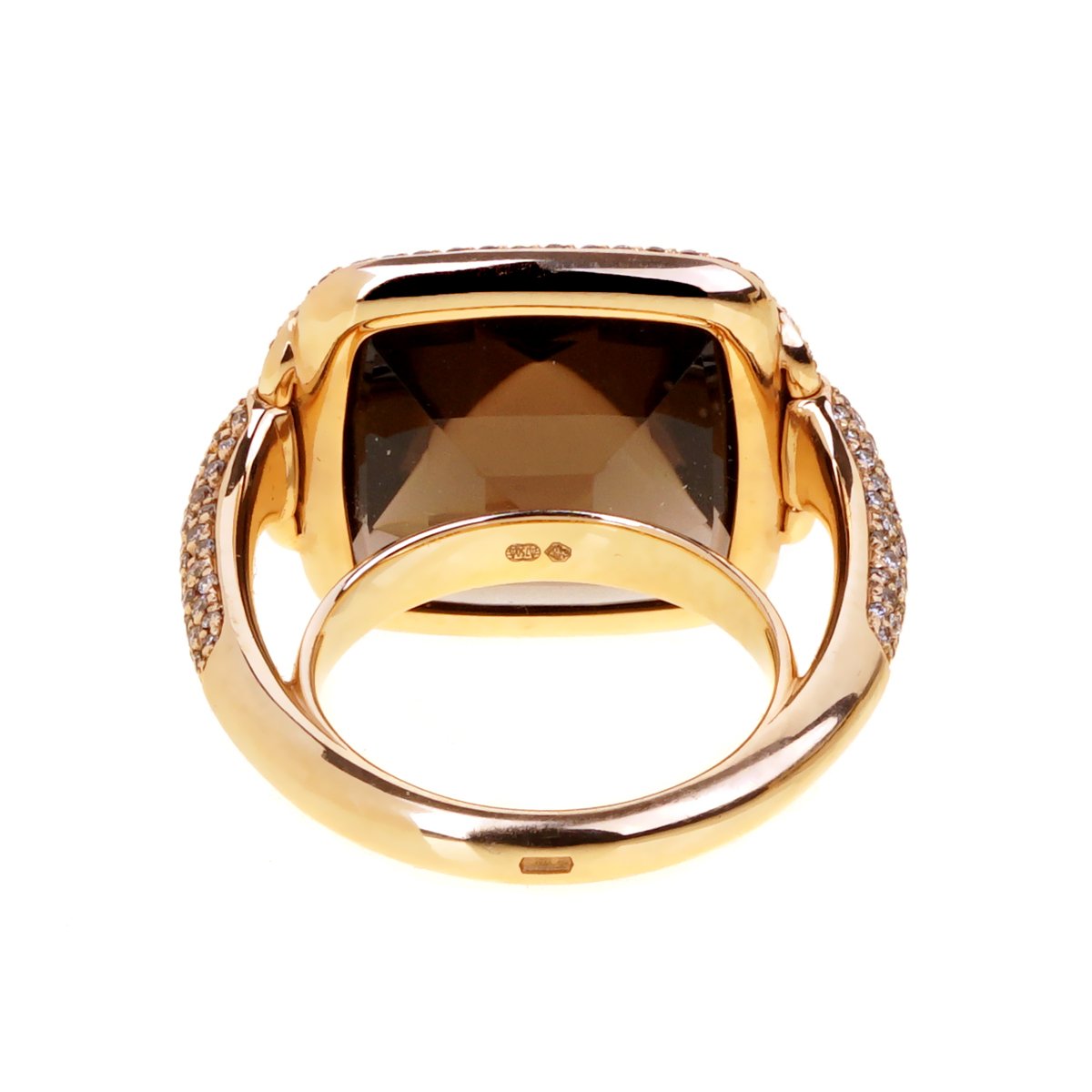 Hermes Smokey Quarts Fancy Diamond Cocktail Ring