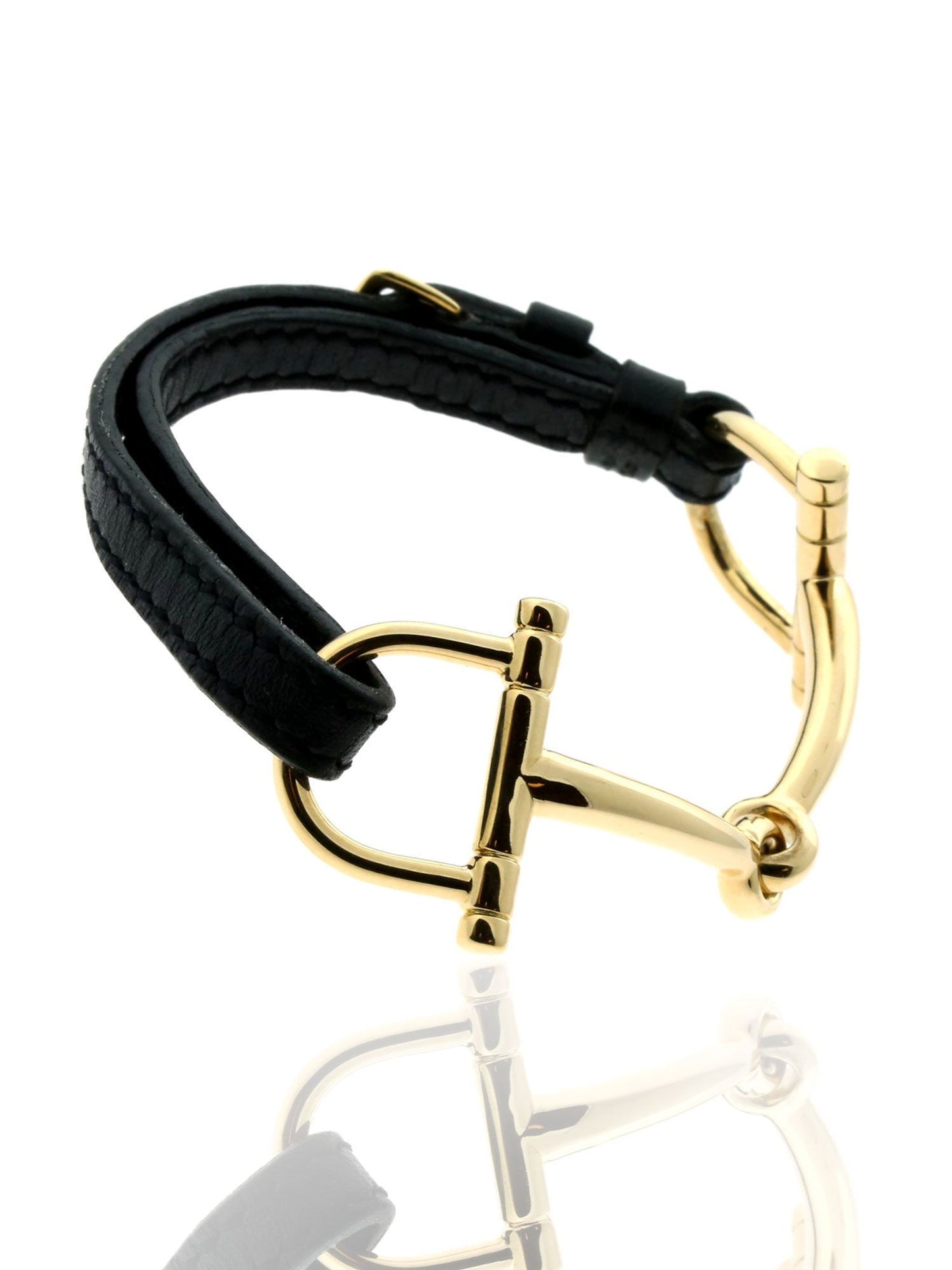 Hermes Stirrup Gold, Leather Bracelet
