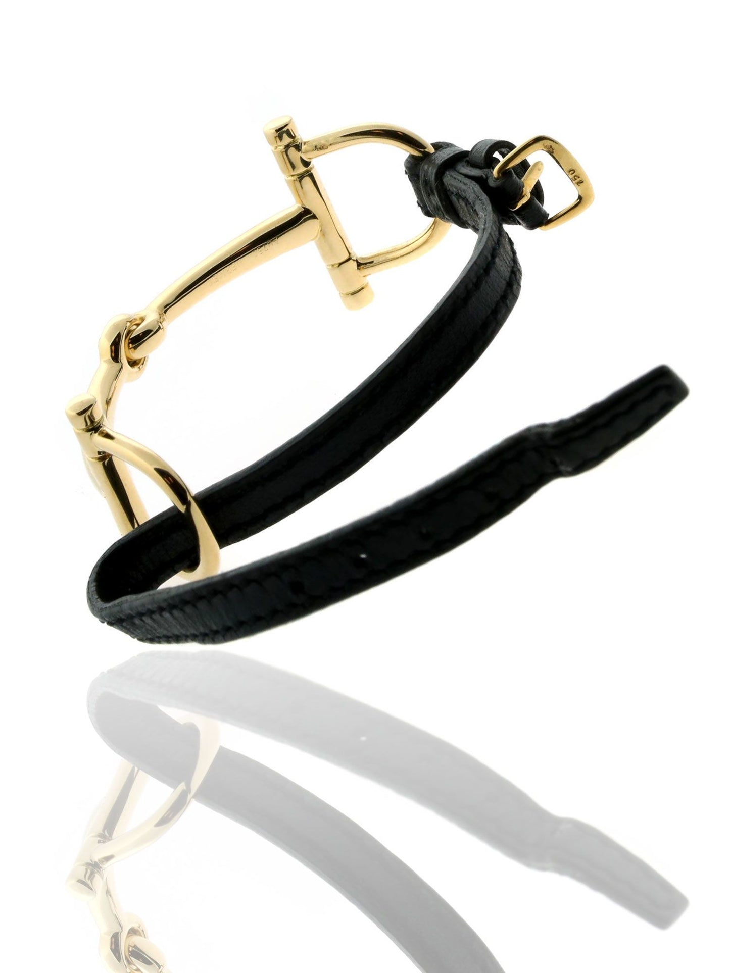 Hermes Stirrup Gold, Leather Bracelet
