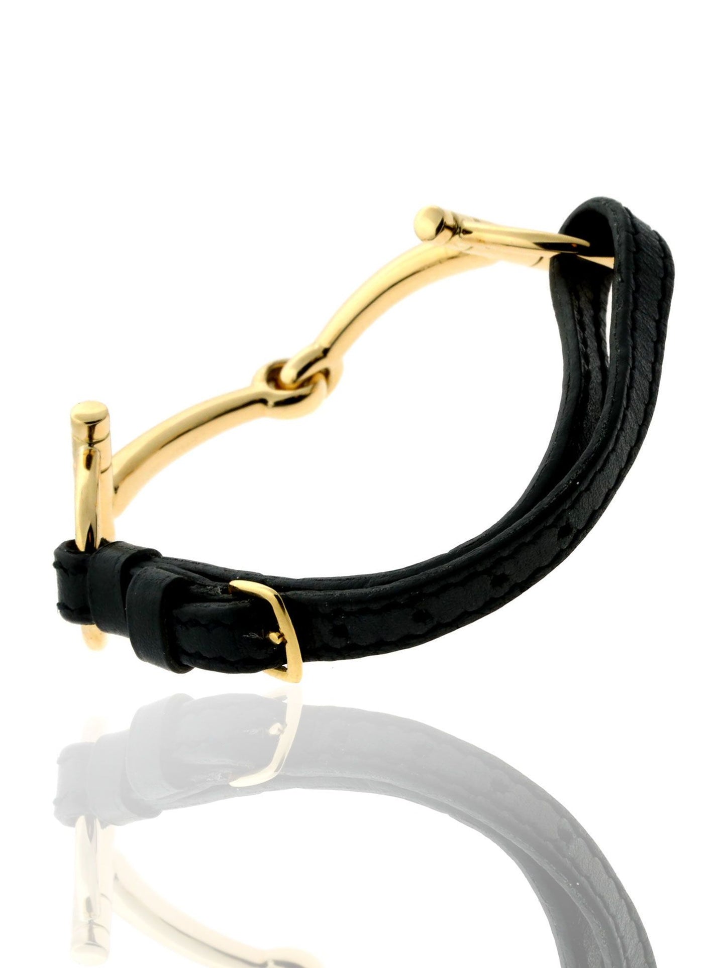 Hermes Stirrup Gold, Leather Bracelet