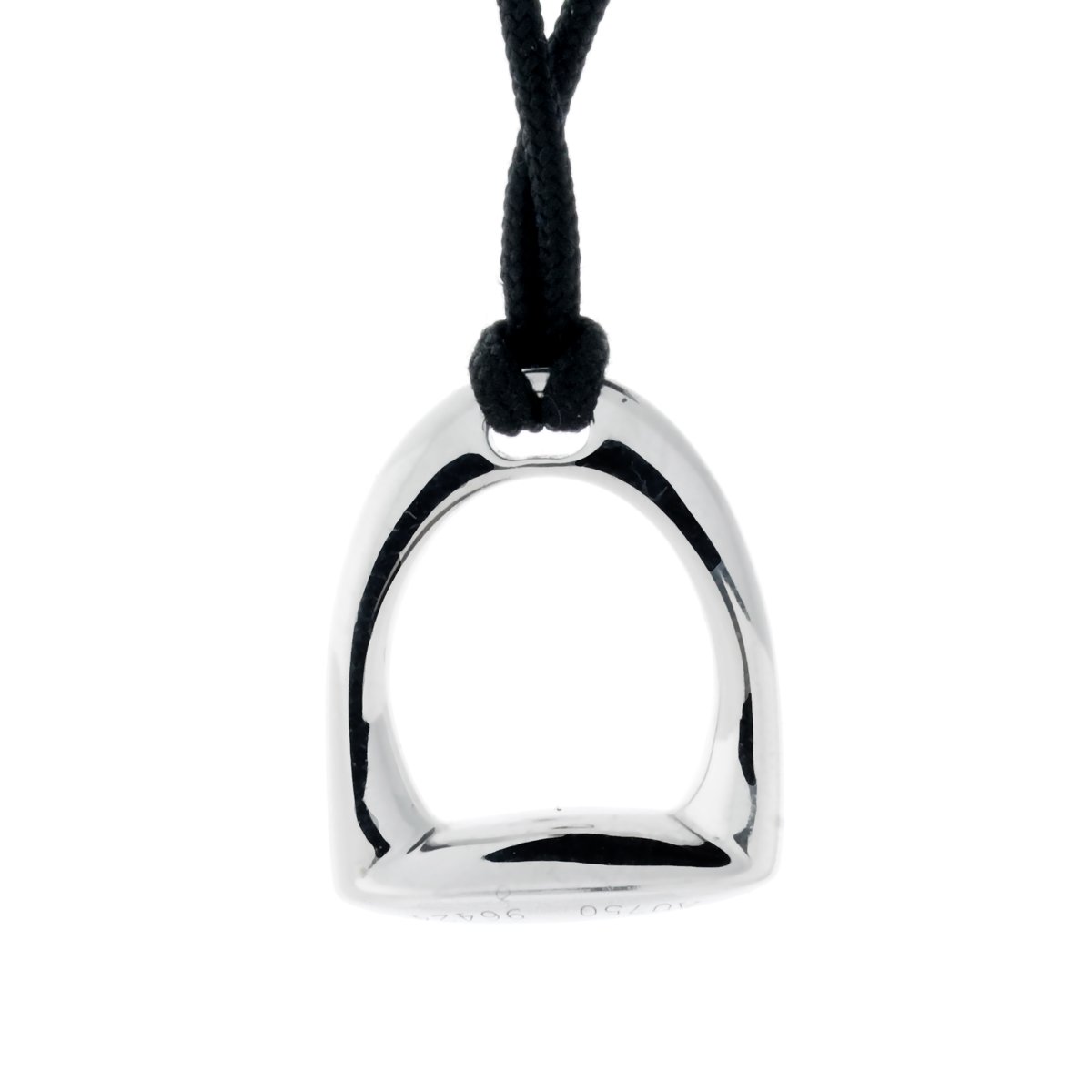 Hermes Stirrup White Gold Necklace