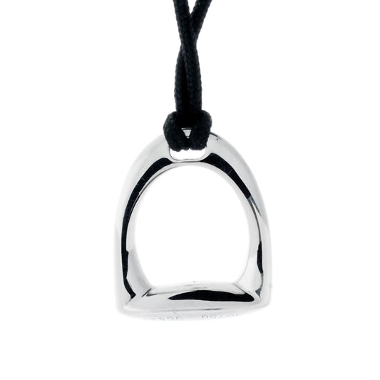 Hermes Stirrup White Gold Necklace