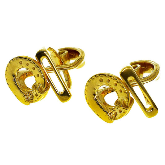 Hermes Stirrup Yellow Gold Cufflinks