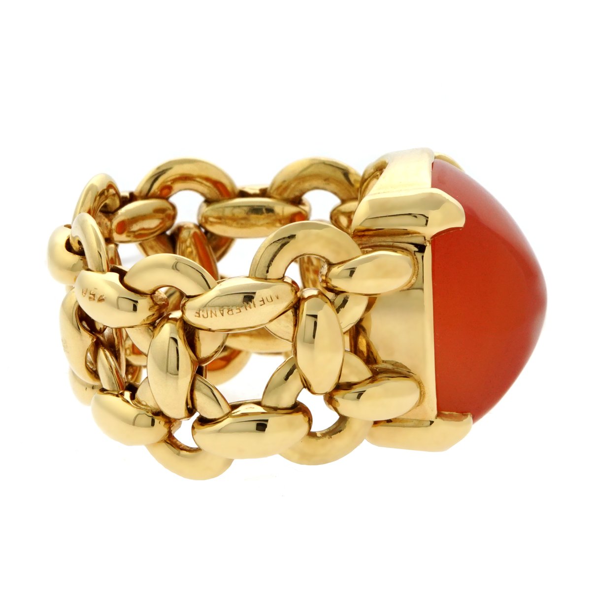 Hermes Sugar Loaf Carnelian Gold Ring