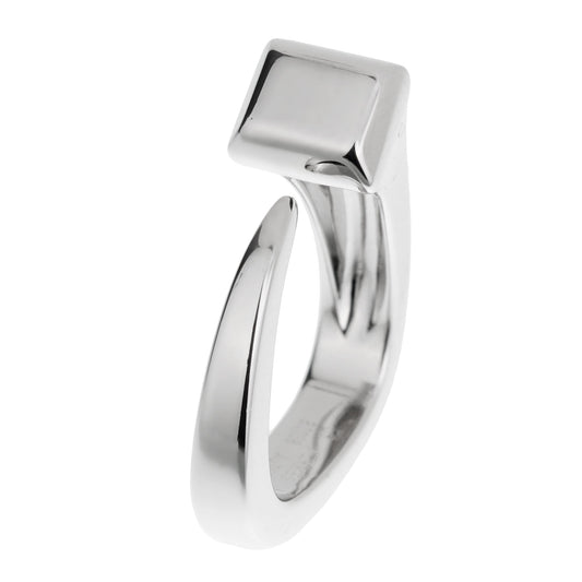 Hermes Vintage Clou De Forge 18k White Gold Ring