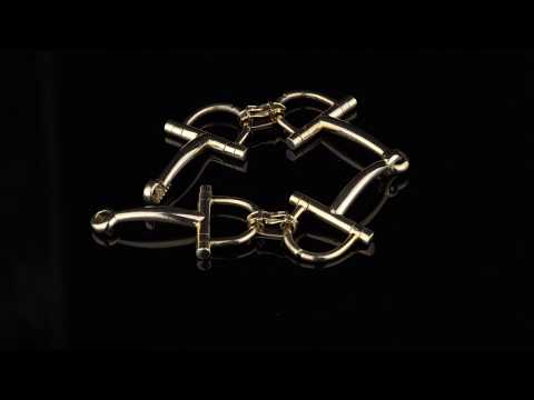 Hermes Vintage Stirrup Gold Bracelet
