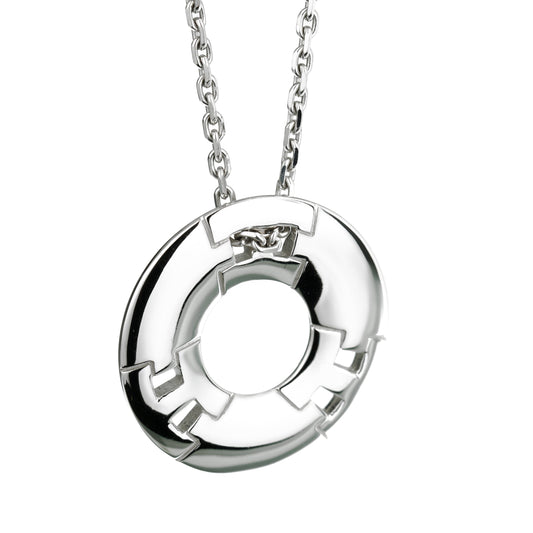 Hermes White Gold Vintage Pendant Necklace