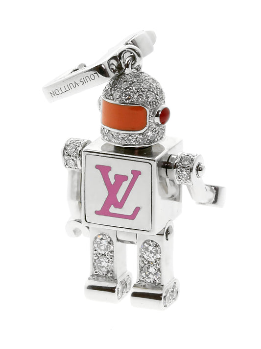 Louis Vuitton Diamond Spaceman Charm Pendant W Chain