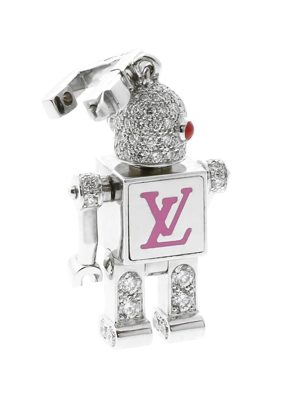 Louis Vuitton Diamond Spaceman Charm Pendant W Chain