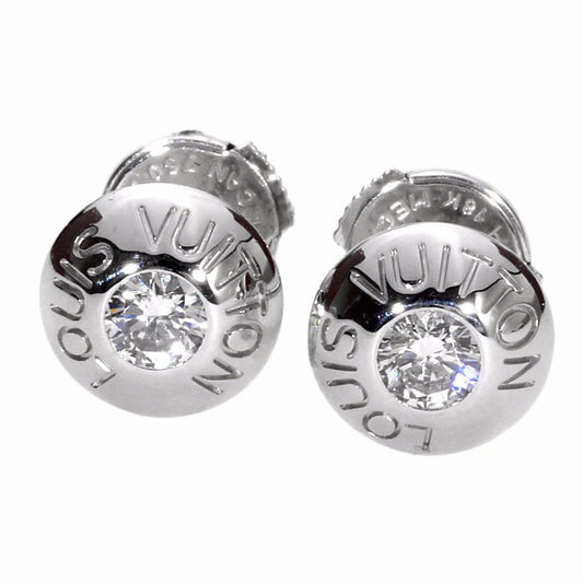 Louis Vuitton Diamond Stud White Gold Earrings