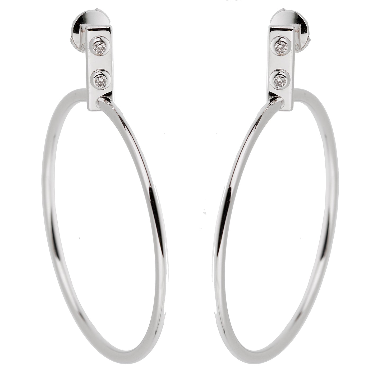 Louis Vuitton Diamond White Gold Hoop Earrings