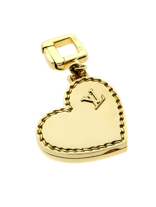Louis Vuitton Gold Heart Locket Charm